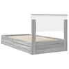 vidaXL Cama com Armazenamento com cabeceira Cinza Sonoma 100 x 200 cm