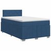 vidaXL Cama box spring com colch&atilde;o Azul 120 x 200 cm Tecido