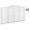 vidaXL Cestos gabião arqueados 6pcs 300x30x160/180cm ferro galvanizado