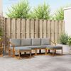 vidaXL Conjunto de Sof&aacute;s para Exterior 6 pcs Cinza Natural e Claro