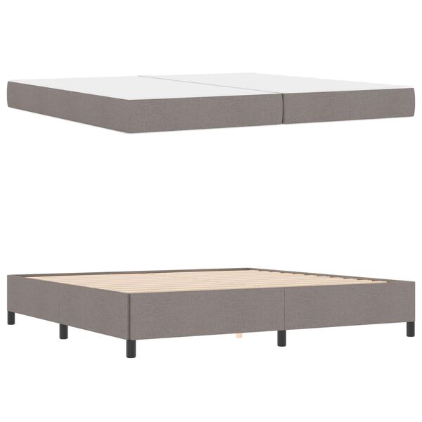 vidaXL Cama Box com colch&atilde;o Cinzento-acastanhado 200 x 200 cm tecido