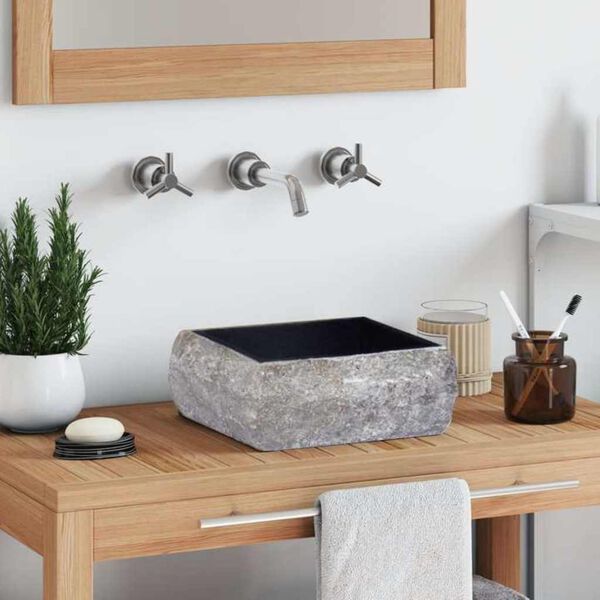 vidaXL Lavat&oacute;rio 30x30x13 cm m&aacute;rmore preto