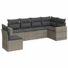 vidaXL 6 pcs conjunto sof&aacute;s de jardim com almofad&otilde;es vime cinzento