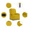 vidaXL Poltrona de massagens reclin&aacute;vel el&eacute;trica veludo amarelo