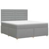 vidaXL Cama box spring com colch&atilde;o Cinzento-claro 140 x 190 cm Tecido