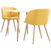 vidaXL 3 pcs conjunto de jantar tecido amarelo