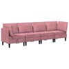 vidaXL Conjunto de M&oacute;veis para Sala de Estar 4 pcs Rosa Veludo