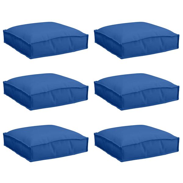 vidaXL Almofada 6 pcs Azul Royal 40 x 40 x 8 cm Tecido Oxford