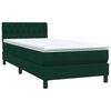 vidaXL Cama com molas/colch&atilde;o verde-escuro 80x220 cm veludo