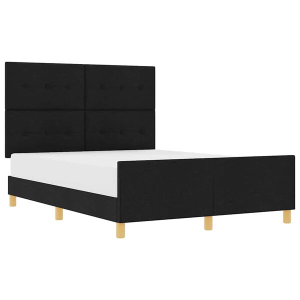 vidaXL Estrutura da Cama com cabeceira Preto 140 x 190 cm tecido