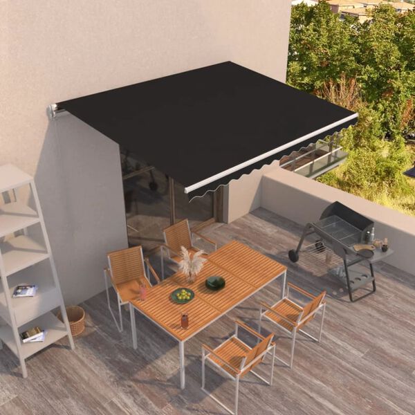 vidaXL Toldo retr&aacute;til manual 400x350 cm antracite