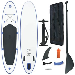 vidaXL Prancha de paddle SUP insufl&aacute;vel azul e branco