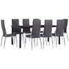 vidaXL 9 pcs conjunto de jantar couro artificial cinzento