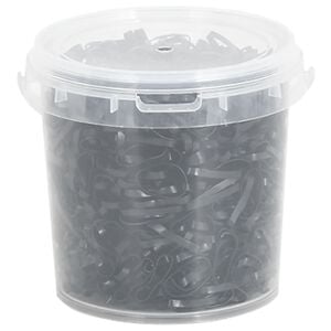 vidaXL El&aacute;sticos para tran&ccedil;as de cavalos 1500 pcs silicone preto