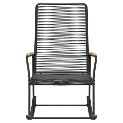 vidaXL Cadeira de baloiço para jardim 59x79,5x104 cm vime de PVC preto