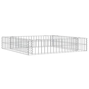 vidaXL Canteiro elevado/cesto gabi&atilde;o 100x100x20 cm a&ccedil;o galvanizado