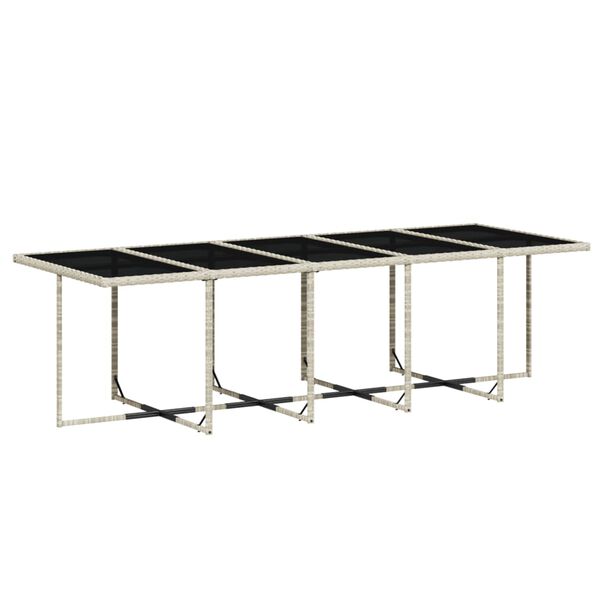 vidaXL 11 pcs conjunto jantar p/ jardim c/ almofad&otilde;es vime PE cinzento