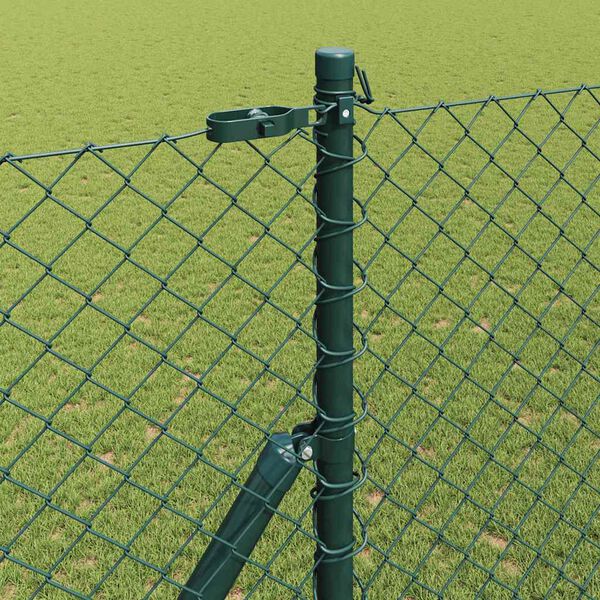 vidaXL Poste de Cerca Verde 10 x 1,6 m (malha de 40 x 40 mm) A&ccedil;o e PVC
