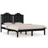 vidaXL Estrutura de cama pequena casal 120x190 cm pinho maci&ccedil;o preto