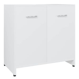 vidaXL Arm&aacute;rio de casa de banho derivados de madeira branco