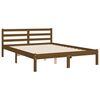 vidaXL Estrutura cama cabeceira 140x190 cm madeira maci&ccedil;a castanho-mel