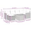 vidaXL 7 pcs conjunto sof&aacute;s p/ jardim c/ almofad&otilde;es vime PE cinzento