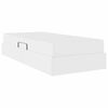 vidaXL Cama com arruma&ccedil;&atilde;o e colch&atilde;o com colch&atilde;o 2 pcs Branco Couro