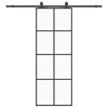 vidaXL Porta deslizante c/ conj. ferragens 76x205cm vidro ESG preto