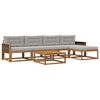 vidaXL Conjunto de Sof&aacute;s para Exterior 6 pcs Natural e Cinza claro