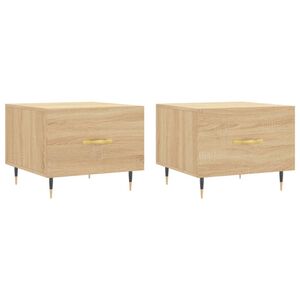 vidaXL Mesas de centro 2 pcs 50x50x40cm deriv. madeira carvalho sonoma