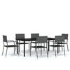 vidaXL 7 pcs conjunto de jantar para jardim cinzento