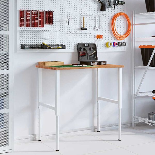 vidaXL Bancada 100x60x(71,5-98) cm carvalho castanho-claro