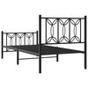 vidaXL Estrutura de cama com cabeceira e p&eacute;s 90x190 cm metal preto