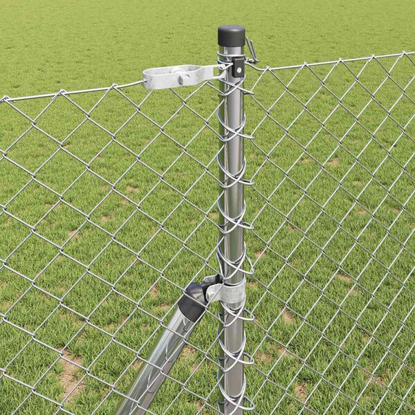 vidaXL Poste de Cerca Prateado 10 x 1,2 m (malha de 40 x 40 mm) A&ccedil;o