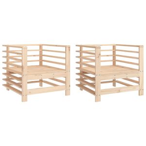 vidaXL Cadeiras de jardim 2 pcs madeira de pinho maci&ccedil;a