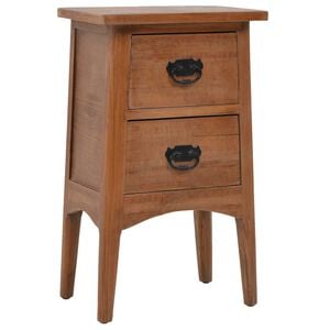 vidaXL Mesa de cabeceira madeira de abeto maci&ccedil;a 40x29x68 cm castanho