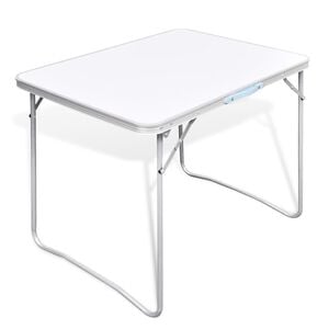 vidaXL Mesa de campismo, dobr&aacute;vel, com estrutura de metal, 80 x 60 cm