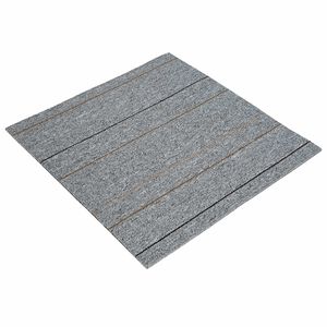 vidaXL Azulejo de Carpete Cinza claro com listras 50 x 50 cm 4 unid.