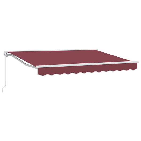 vidaXL Toldo Retr&aacute;til Manual Borgonha 300 x 200 cm Alum&iacute;nio e Tecido
