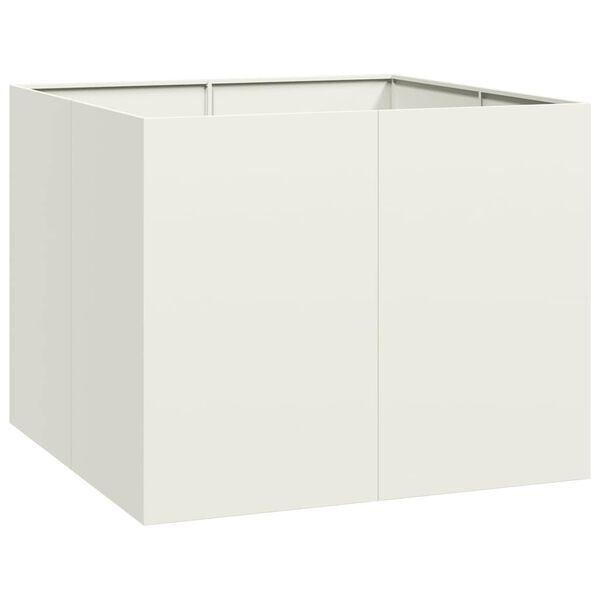 vidaXL Vaso floreira 100x100x80 cm a&ccedil;o branco
