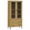 vidaXL Estante c/ pernas metal 85x35x172,5 cm madeira OSLO castanho