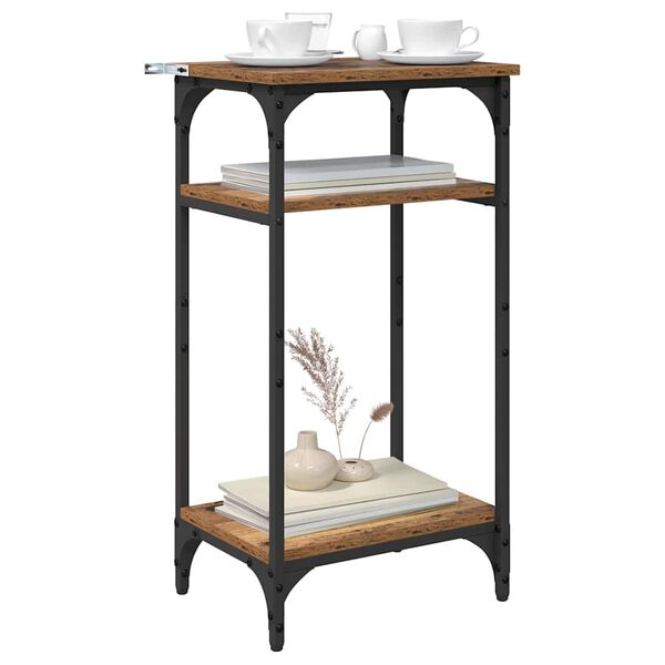 vidaXL Mesa Lateral Madeira Antiga 40 x 30 x 75 cm Madeira processada