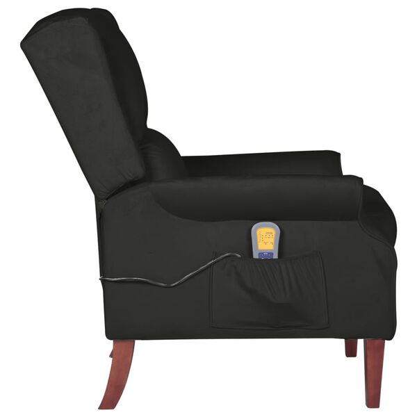 vidaXL Poltrona de massagens reclin&aacute;vel veludo preto