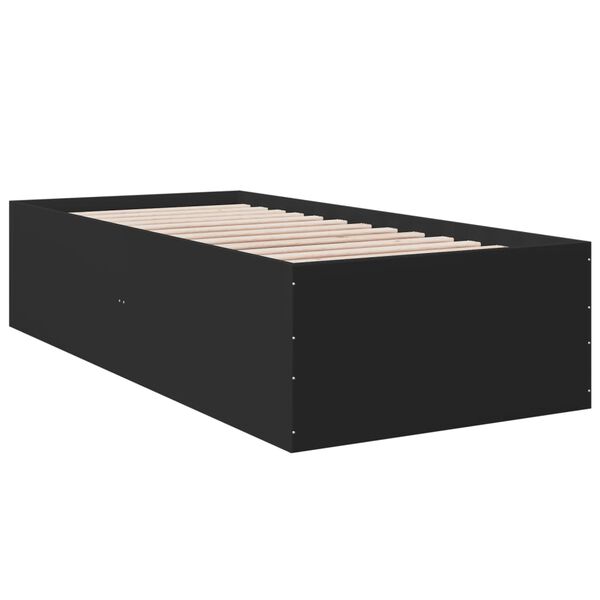 vidaXL Estrutura de cama 100x200 cm derivados de madeira preto