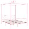 vidaXL Estrutura de cama com dossel 160x200 cm metal rosa