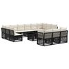 vidaXL Conjunto de Sof&aacute; de Jardim 14 unid. Preto vime PE