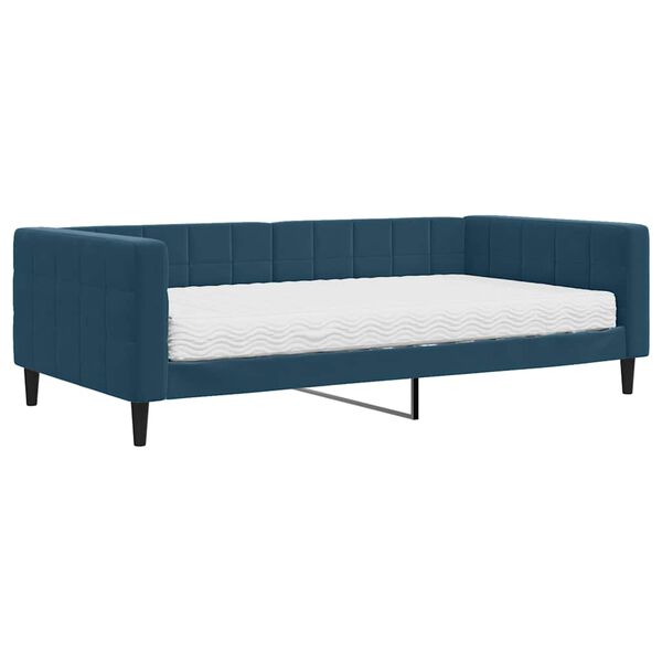 vidaXL Sof&aacute;-cama com colch&atilde;o 100x200 cm veludo azul