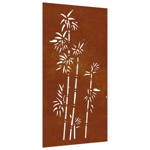 vidaXL Decora&ccedil;&atilde;o p/ muro de jardim 105x55 cm a&ccedil;o corten design bambu