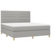 vidaXL Cama box spring c/ colch&atilde;o e LED 180x200 cm tecido cinza-claro