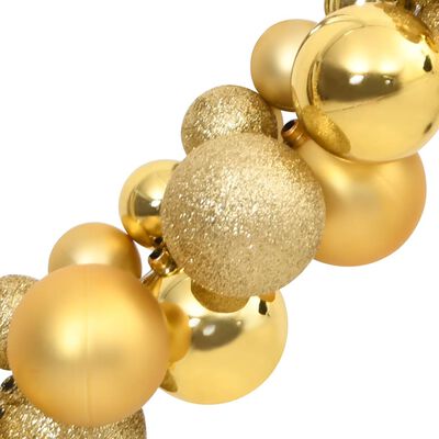 vidaXL Grinalda de Natal com bolas 175 cm poliestireno dourado